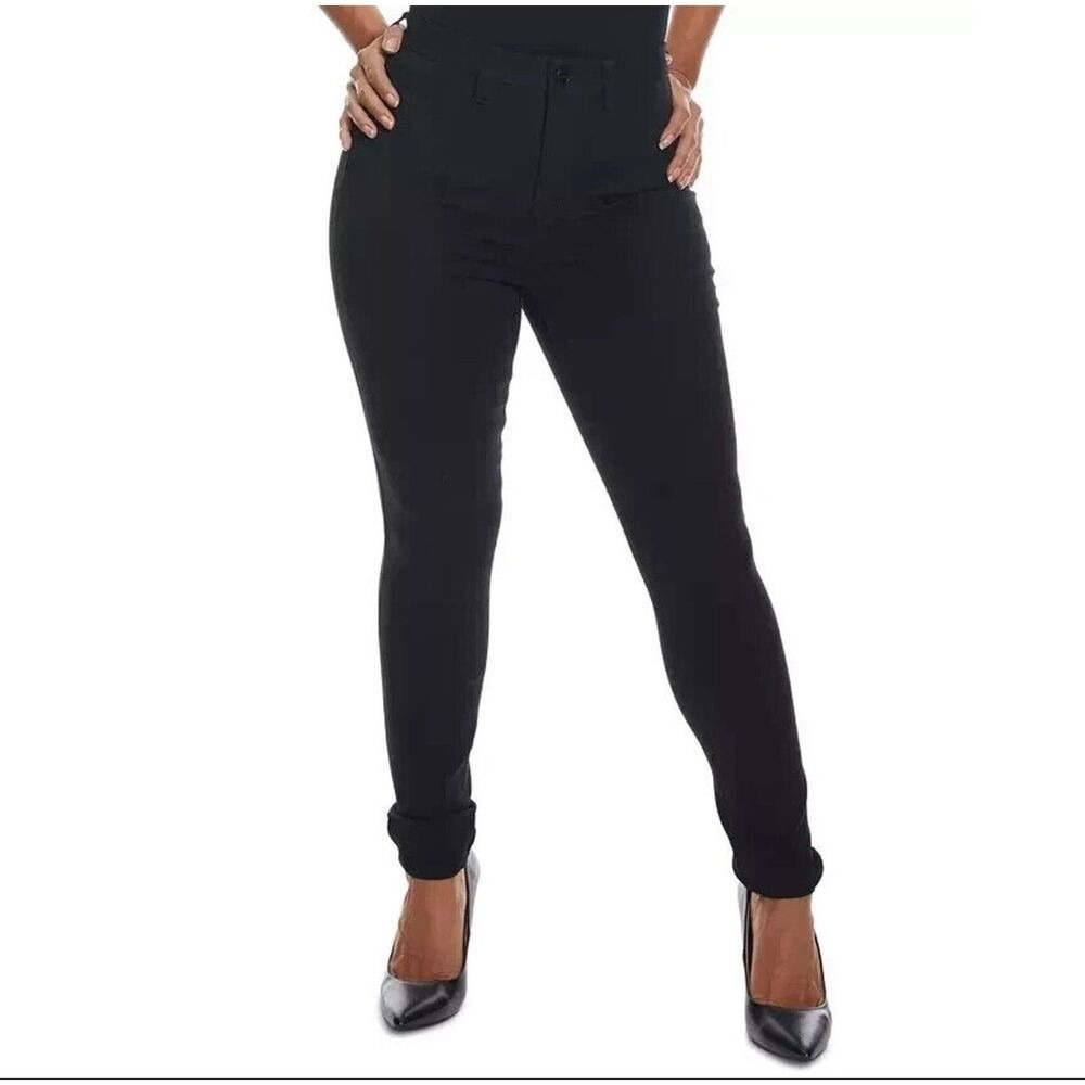Dollhouse Women's High Rise Curvy Fit Denim Skinny Jean Juniors Black Size 1